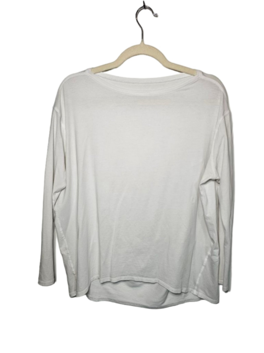 Lululemon Back In Action Cropped Long Sleeve Top White Pima Cotton 6/8